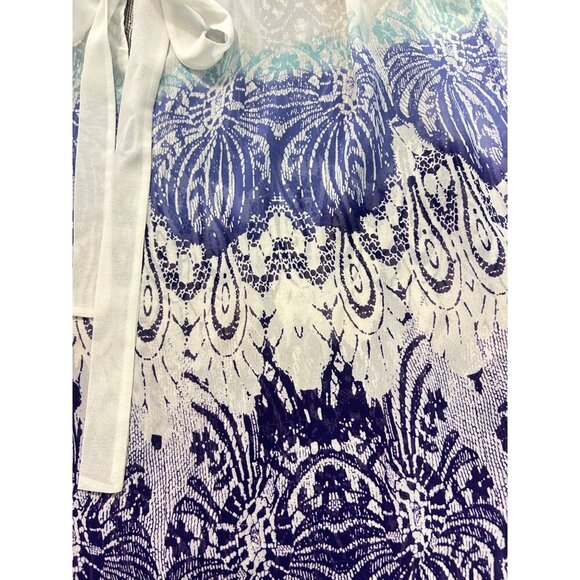 CAbi Layered Chiffon Tie Neck Blouse #238 size Medium - Picture 5 of 6